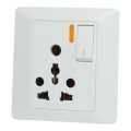 Prakash White 3 Pin Indian Type Power Socket. 