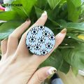 DISICHEN Turkish Lucky Blue Evil Eye Abstract Phone Grip Stand Tok Phone Holder Griptok for IPhone 13 Samsung Huawei Xiaomi Black Bracket. 