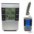 Digital Hygrometer Thermometer Calendar Weather Time Alarm Clock with Backlight. 