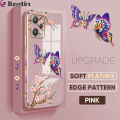 Jizetin for Realme 9 Pro / OnePlus Nord CE 2 Lite 5G Back Cover With Free Lanyard Flowers Butterfly 6D Plating Silicone Phone Case. 