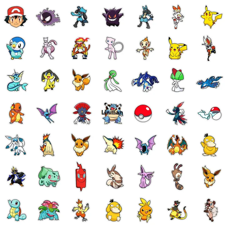 Linman%2010/30/50PCS%20Anime%20Pokemon%20Cute%20Stickers%20Decals%20DIY%20Notebook%20La%E3%80%902025%20Version%E3%80%91ptop%20Phone%20Suitcase%20Bike%20Graffiti%20Funny%20Cartoon%20Sticker%20Kid%20Toy%20-%20Image%205