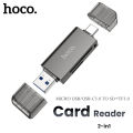 HOCO Original HB39 2-in-1 SD Card reader | USB Memory SD Card Reader | Type C USB 3.0 to SD TF Micro SD Adapter. 