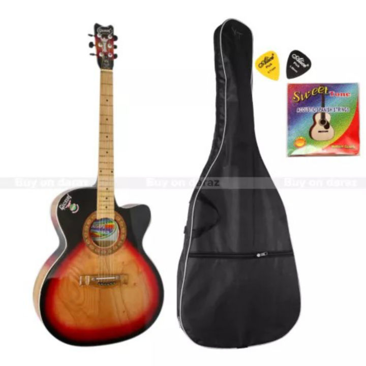 Givsun Venus Special Acoustic Guitar, Glossy Sun Brust Colour Finish
