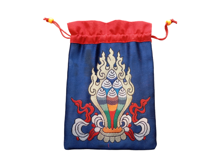 Elegant Traditions: Auspicious Symbol Brocade Drawstring Jewelry Bag