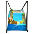 New minecraft drawstring drawstring pocket children's large capacity storage bag student outdoor leisure portable backpack. 