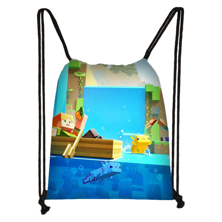 New%20minecraft%20drawstring%20drawstring%20pocket%20children's%20large%20capacity%20storage%20bag%20student%20outdoor%20leisure%20portable%20backpack%20-%20Image%205