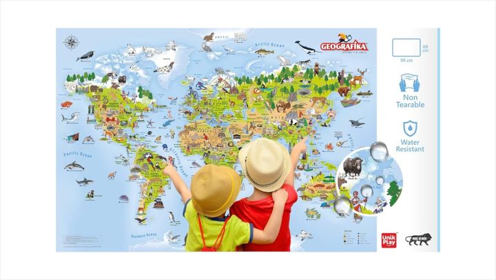 UnikPlay%20Geografika%20World%20Map%20Game%20%7C%20Non-Tearable,%20Waterproof%20Illustrated%20Map%20With%20280+%20Trivia%20Questions,%2048%20Double-Sided%20Cards%20-%20Image%203