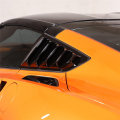 2Piece Car Rear Side Window Louvers Parts Accessories For C7 2014-2019 Triangular Window Glass Blinds (Bright Black). 