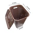 Plastic Square Shape Laundry Basket Organizer With Lid. 