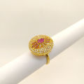 Gold Plated American Diamond Ring For Women. 