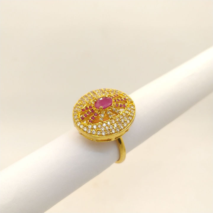 Gold%20Plated%20American%20Diamond%20Ring%20For%20Women%20-%20Image%206