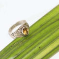 Silver Ring with Yellow Sapphire Stone for Women. 