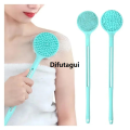 Difutagui 1Pc Silicone Long Handle Bath Brush Double-Sided Shower Exfoliating Sales promotion Brush Body Scrub Back Massage Brushes Bathroom Accessories. 