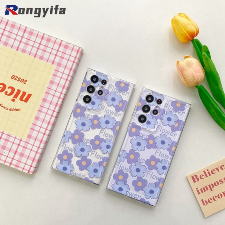 Korean%20Style%20Casing%20Compatible%20For%20Samsung%20Galaxy%20A32%20M32%20A42%20A52%20A52S%20A72%20A03%20A03S%20A13%20A23%20A33%20A53%20A73%204G%205G%20Phone%20Case%20Transparent%20Purple%20Flower%20Small%20Floral%20Girl%20Soft%20TPU%20Cover%20-%20Image%207
