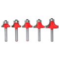 5Pcs 6mm Shank Corner Round Over Router Bit with Flush Milling Cutter. 