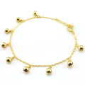 【Best Price Guaranteed】AG201 Korean-style hand ornaments fashion lady gift golden anklet will ring bell light gold foot ornaments. 