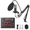 Combo set of  Sound Card & BM800 Condenser Microphone Set,plug and Play, with Adjustable Metal Digital Mixer. 