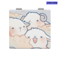 DISICHEN 【Customizable】 Square Cute pattern Trendy Lightweight Mini size Mini folding makeup High-definition Double-sided for Traveling Makeup on the go Daily -ups Teenagers Gift idea. 
