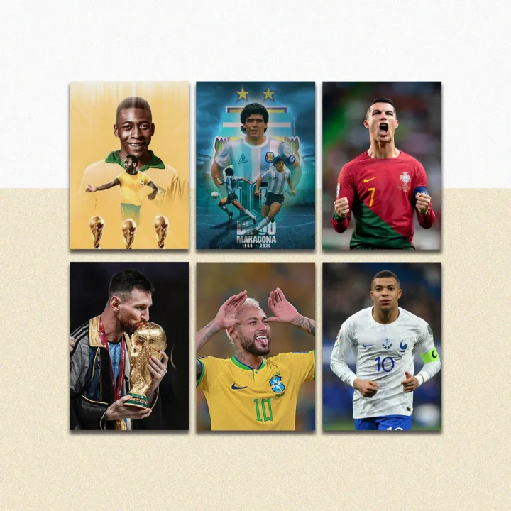 Messi%20Ronaldo%20Neymar%20Pele%20Maradona%20Mbappe%206%20Pcs%20Poster%20-%20Image%202