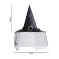Certiou Wizard Hat for Celebrations Unique Halloween Witch Hat with Mesh Cover for Cosplay Makeup Prop Perfect for Masquerade Parties Halloween. 