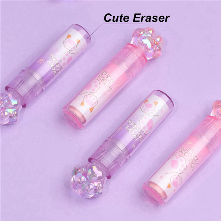 ZOROOM%204X%20Cat%20Erasers,%20Cute%20Erasers%20Erasers%20for%20Kids%20Pink%20Erasers%20Kawaii%20Erasers%20Lipstick%20Eraser%20Retractable%20Eraser%20-%20Image%205