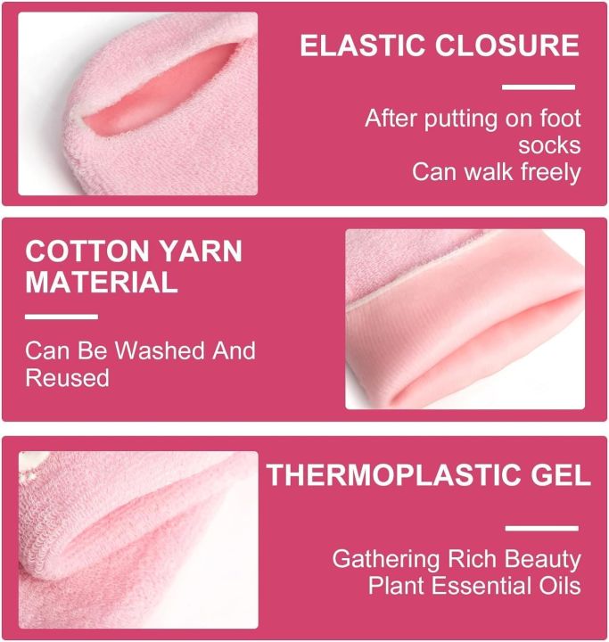 Moisturizing%20Silicone%20%20Spa%20Gel%20Socks%20%20for%20Dry%20Cracked%20Feet%201%20pair%20Grey%20-%20Image%203