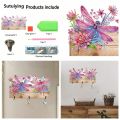 Sutuiying 1pc/Set DIY Diamond Painting Wall Hangers with Hooks Wall Mounted Fifty percent discount Wooden Coat Hook with 3 Metal Hooks Diamond Art Hooks for Keys. 