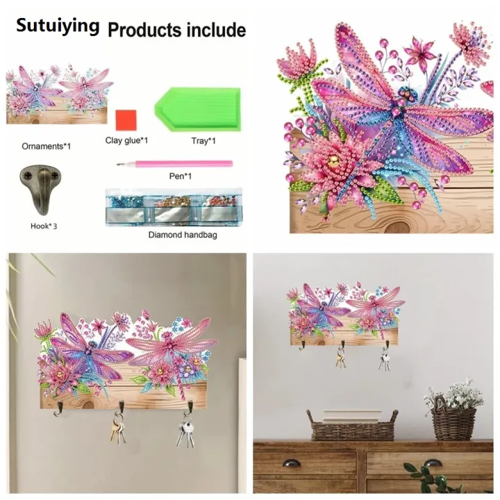 Sutuiying%201pc/Set%20DIY%20Diamond%20Painting%20Wall%20Hangers%20with%20Hooks%20Wall%20Mounted%20Fifty%20percent%20discount%20Wooden%20Coat%20Hook%20with%203%20Metal%20Hooks%20Diamond%20Art%20Hooks%20for%20Keys%20-%20Image%206
