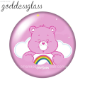KEBETEME MINISO CareBears Cute cartton bear 10pcs 12mm/18mm/20mm/25mm Round photo glass cabochon demo flat back Making findings bracelets. 