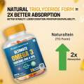 Naturaltein Omega 3 Triple Strength Fish Oil- 30 Softgels For Better Absorption, Heart, Brain, Eye & Joint Support. 