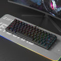 ZA646 Keyboard RGB USB Mechanical Gaming Keyboard 64 Keys Wired Detachable Cable Portable Gamer Keyboard Blue Switch Key caps. 