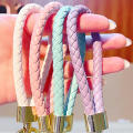 6 Colors Little Bear Woven Wrist Strap Comfortable Feel Resin Alloy Key Chain Cute Keychain for Gifts For Girls Ins Key Hanging Rope Children'S. 
