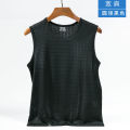 Ice silk vest men's tide cut-out mesh breathable and quick-drying sports thin wide shoulder wear sleeveless T-shirt summer. 