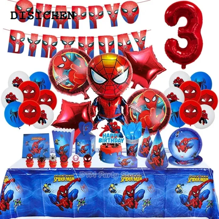 DISICHEN%20Luxury%20SpiderMan%20Birthday%20Party%20Decorations%20For%20Kids%20Latex%20Aluminum%20F%20Balloons%20Spider%20Theme%20Event%20Supplies%20Disposable%20Tableware%20-%20Image%202