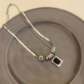 Pebbles Nepal Silver Colored Retro Double Layer Zircon Korean Style Pendant Necklace for Women. 