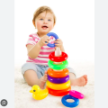 7 Colors Rings Baby Stacked Toy Sunny Music Ccolorful Rainbow Tower Tumbler Layer Stacking Children Stacking Ring. 