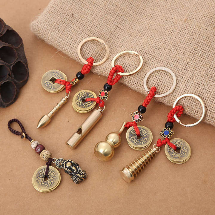 Real%20Five%20Emperors%20Coin%20Car%20Key%20Pendant%20Copper%20Gourd%20Pagoda%20Wenchang%20Pen%20Keychain%20Ornament%20-%20Image%204
