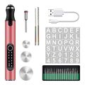 JAERBEE Engraving Pen Electric Engraving Tool Kit Rechargeable DIY Mini Engraver Pen for Carving Glass Wood Stone A. 
