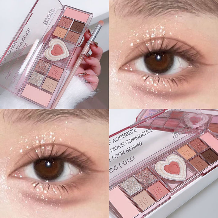 Cosmetics%20Korean%20Eyeshadow%20Palette%20Pink%20Heart%20Color%2012%20Eyeshadow%20Natural%20Cool%20Shade%20Low%20Saturation%20Matte%20Tray%20Brown%20-%20Image%207