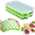 Silicone Mold Ice Tray with and without Cover Ice cube maker Easy Honeycomb Design. 