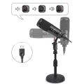 USB Microphone Plug and Play LED Indicator Volume Adjustment Professional Studio Microphone for PC Laptop. 