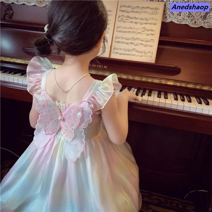 NEW%20Anedshaop%20Portable%20New%20Summer%20Cute%20Girls%20Princess%20Dress%20Gradient%20Rainbow%20Butterfly%20Decoration%20Mesh%20Dress%20For%20Girls%20Kids%20Party%20Prom%20Gown%20Clothes%20-%20Image%202