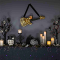 (GGBR) Lighted Rockin' Skeleton Guitar with Sound Halloween Decoration Halloween Skull Electric Guitar Pendant Props. 