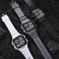 New Attractive Design Plastic Grey Strap Square Shape Dial Waterproof Digital Watch For Men- TIme Plaza. 
