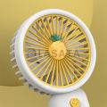 Cute Korean Design Mini Portable Fan with Lithium Rechargeable Battery | 3 Speed Mode | USB fan | USB Rechargeable. 
