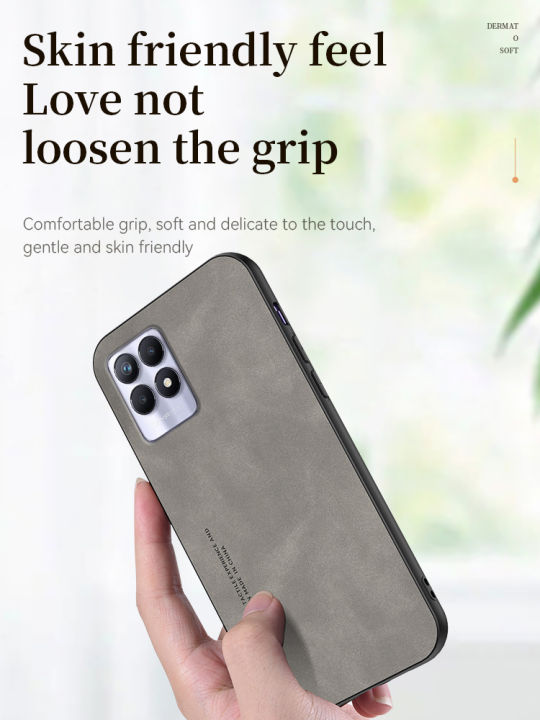 Lereach%20For%20Realme%208i%20Case%20Luxury%20Sheepskin%20Leather%20Shockproof%20Matte%20Back%20Cover%20-%20Image%205