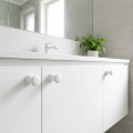 2pcs/bag Simple Style White Ceramic Ceramic Cabinet Pulls Simple Design Round Shape Round Cabinet Knobs Elegant Design Durable Construction Drawer Knobs Kitchen Cabinets. 
