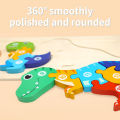 Montessori Wooden Animal Growth Puzzle - Dinosaur Life Cycle Jigsaw for Kids - Educational Number Learning & Logic Toy - Early Development Gift for Toddlers & Preschoolers (30cm x 15cm). 