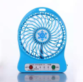 3 Speeds Mini Desk Fan, Rechargeable Battery Operated Fan with LED Light, Portable USB Fan Quiet for Home, Office, Travel, Camping, Outdoor, Indoor Fan, 4.9-Inch. 