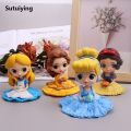 Sutuiying 10cm Disney Q Posket Snow White Sofia Alice Belle Mermaid Aurore Sales promotion Princess Figures Toys Collectible Model Dolls Cake Decoration. 